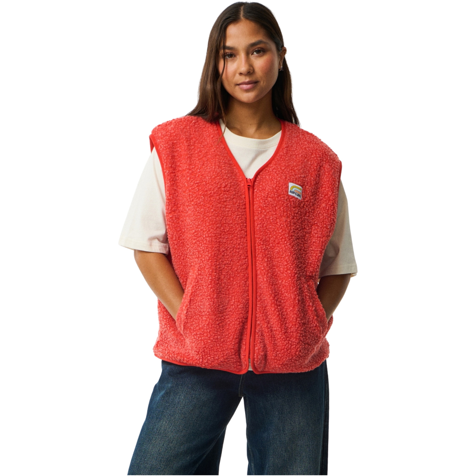 2026 Rip Curl Womens Every Day Polar Vest 0BSWFL - Red